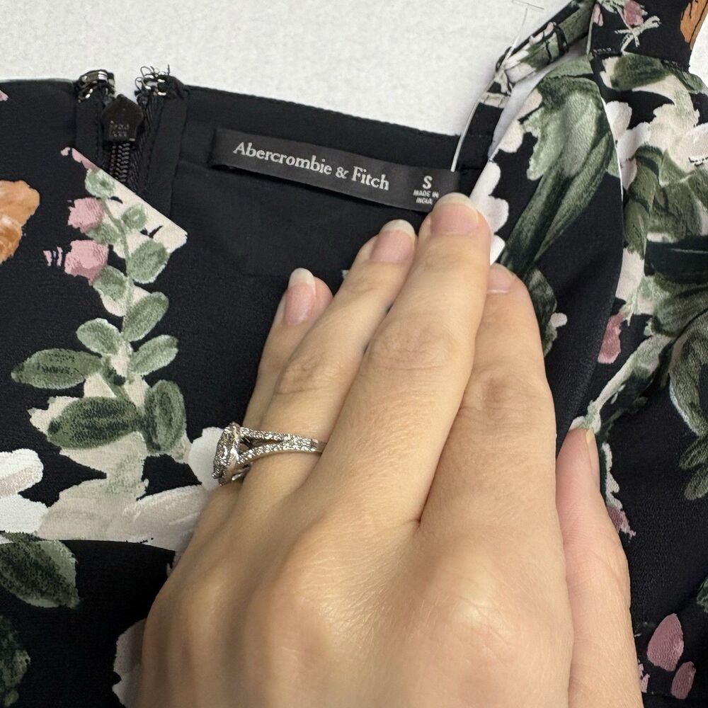 Abercrombie & Fitch Black Floral Ruffled Maxi Dress - Picture 4 of 7